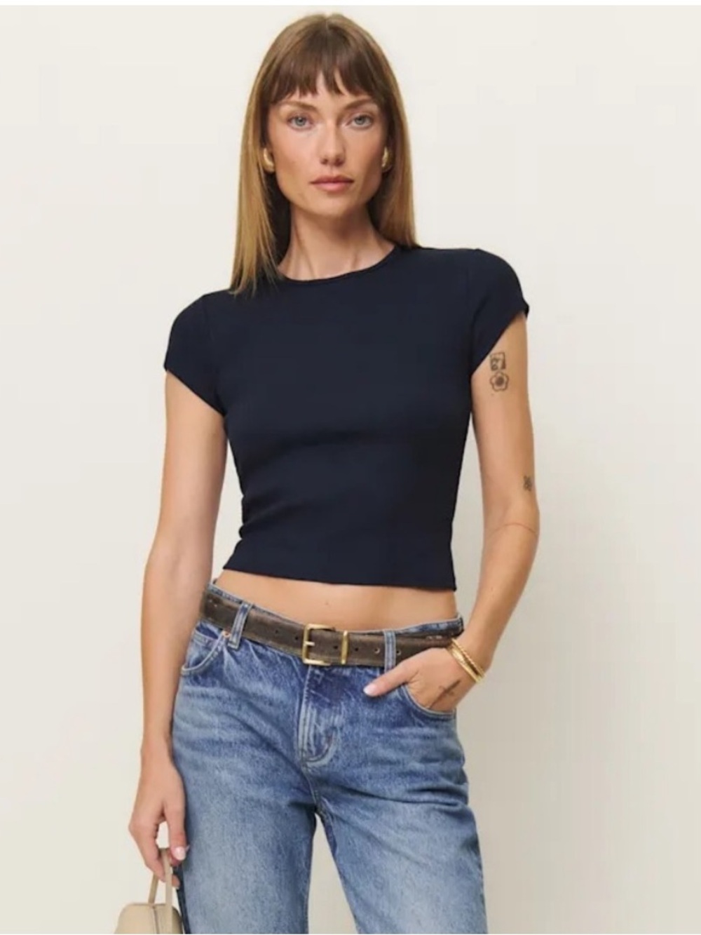 Reformation black baby tee